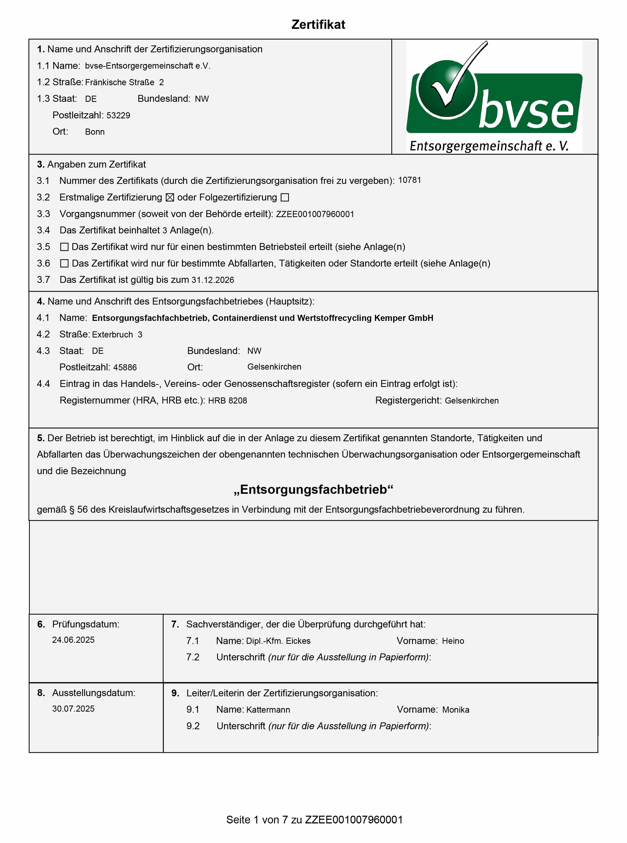 Wir sind zertifiziert