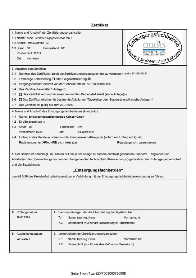 Wir sind zertifiziert
